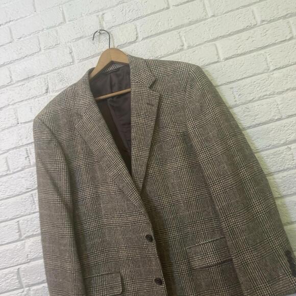 BROOKS BROTHERS Men's Tan Plaid Camel Hair‎ Two-Button Blazer SZ 42R - Picture 1 of 6